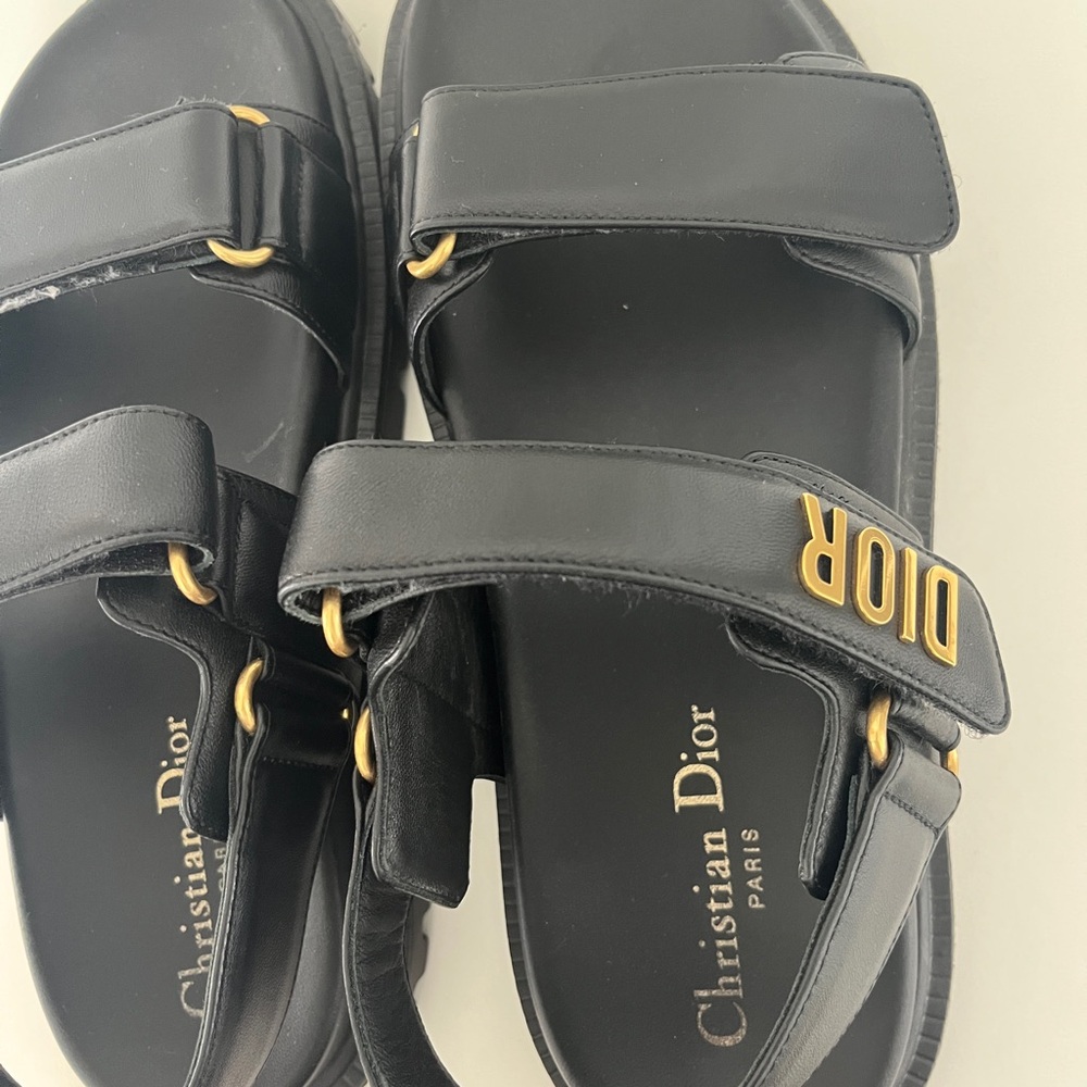 Dior Black Sandals with Gold Details - Picture 3 of 6